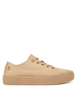 Espadryle Tommy Hilfiger Vulc Espadrille Sneaker FW0FW08404 Beżowy ze sklepu eobuwie.pl w kategorii Espadryle damskie - zdjęcie 182044180