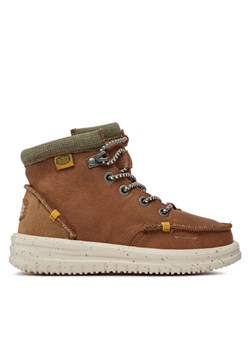 Trzewiki Hey Dude Bradley Boot Youth 40269-267 Brązowy ze sklepu eobuwie.pl w kategorii Buty zimowe dziecięce - zdjęcie 182044350