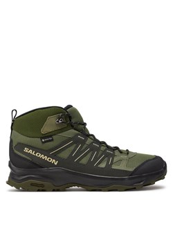 Trekkingi Salomon Grivola Mid Gore-Tex L47606400 Zielony ze sklepu eobuwie.pl w kategorii Buty trekkingowe męskie - zdjęcie 182045201