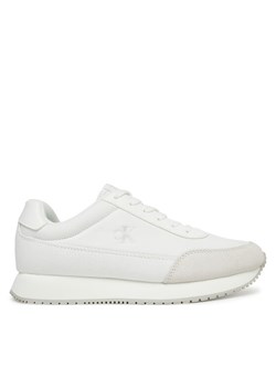 Sneakersy Calvin Klein Jeans Retro Runner Low Laceup Canvas YW0YW01888 Biały ze sklepu eobuwie.pl w kategorii Buty sportowe damskie - zdjęcie 182047320
