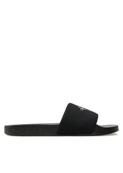 Klapki Calvin Klein Jeans Slide Monogram Wn YW0YW01835 Czarny ze sklepu eobuwie.pl w kategorii Klapki damskie - zdjęcie 182048651
