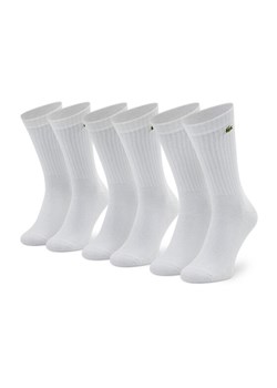 Zestaw 3 par wysokich skarpet unisex Lacoste RA4182 Biały - id: 0000300688076 - marki Lacoste - 182050421 Zestaw 3 par wysokich skarpet unisex Lacoste RA4182 Biały ze sklepu eobuwie.pl w kategorii Skarpetki dziecięce - zdjęcie 182050421