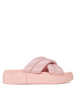 Klapki Tommy Jeans Tjw Flatform Sandal EN0EN02775 Różowy ze sklepu eobuwie.pl w kategorii Klapki damskie - zdjęcie 182050461