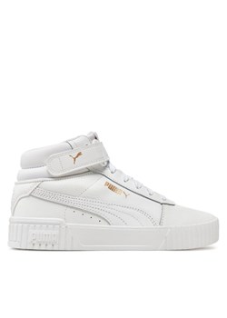 Sneakersy Puma Carina 2.0 Mid Jr 387376 03 Biały ze sklepu eobuwie.pl w kategorii Buty sportowe dziecięce - zdjęcie 182050760