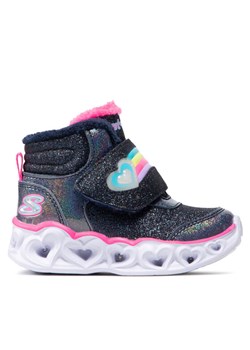 Kozaki Skechers Brilliant Rainbow 302669N/NVPK Granatowy ze sklepu eobuwie.pl w kategorii Buty zimowe dziecięce - zdjęcie 182050850