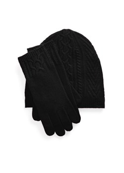 Zestaw czapka, szalik i rękawiczki LAUREN RALPH LAUREN 454960056002 Czarny ze sklepu eobuwie.pl w kategorii Czapki zimowe męskie - zdjęcie 182052163