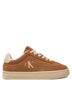 Sneakersy Calvin Klein Jeans Classic Cupsole Laceup Wt Wm YW0YW01833 Brązowy ze sklepu eobuwie.pl w kategorii Buty sportowe damskie - zdjęcie 182052271