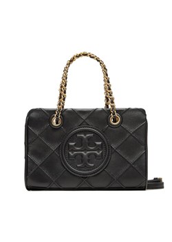 Torebka Tory Burch Fleming Soft Mini Chain Tote 152334 Czarny ze sklepu eobuwie.pl w kategorii Torby Shopper bag - zdjęcie 182053661