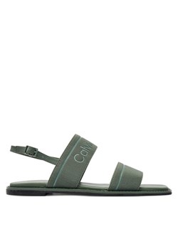 Sandały Calvin Klein Flat Sandal He HW0HW01990 Zielony ze sklepu eobuwie.pl w kategorii Sandały damskie - zdjęcie 182054014