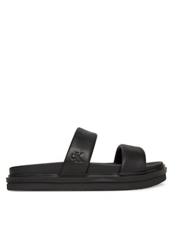 Klapki Calvin Klein Jeans Flat Molded Doublebar Sandal Lth YM0YM01226 Czarny ze sklepu eobuwie.pl w kategorii Klapki męskie - zdjęcie 182055361