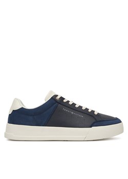 Sneakersy Tommy Hilfiger Court Mix Lnubuck FM0FM05410 Granatowy ze sklepu eobuwie.pl w kategorii Buty sportowe męskie - zdjęcie 182059331