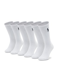 Zestaw 3 par wysokich skarpet unisex Polo Ralph Lauren 449858064001 Biały ze sklepu eobuwie.pl w kategorii Skarpetki męskie - zdjęcie 182060252