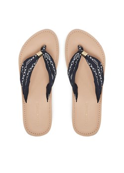 Japonki Tommy Hilfiger Th Chain Print Elevated Sandal FW0FW08519 Granatowy ze sklepu eobuwie.pl w kategorii Klapki damskie - zdjęcie 182060544
