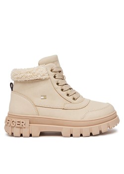 Trapery Tommy Hilfiger Lace-Up Bootie T1A5-33597-1628 S Beżowy ze sklepu eobuwie.pl w kategorii Buty zimowe dziecięce - zdjęcie 182060951