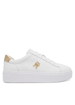 Sneakersy Tommy Hilfiger Platform Court Sneaker Metallics FW0FW08648 Biały ze sklepu eobuwie.pl w kategorii Buty sportowe damskie - zdjęcie 182061954