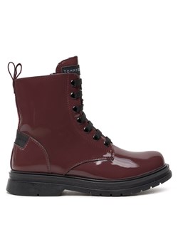 Botki Tommy Hilfiger T4A5-33588-0775 M Bordowy ze sklepu eobuwie.pl w kategorii Buty zimowe dziecięce - zdjęcie 182062000