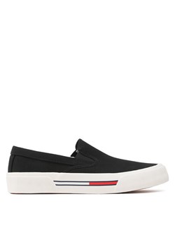 Tenisówki Tommy Jeans Slip On Canvas Color EM0EM01156 Czarny ze sklepu eobuwie.pl w kategorii Trampki męskie - zdjęcie 182062344