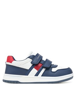Sneakersy Tommy Hilfiger Flag Low Cut Velcro Sneaker T1X9-33841-1355X S Granatowy ze sklepu eobuwie.pl w kategorii Buty sportowe dziecięce - zdjęcie 182062532