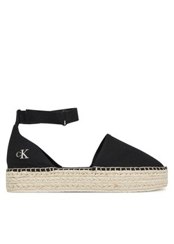 Espadryle Calvin Klein Jeans Flatform Espadrille Sling Mg YW0YW01735 Czarny ze sklepu eobuwie.pl w kategorii Espadryle damskie - zdjęcie 182062861