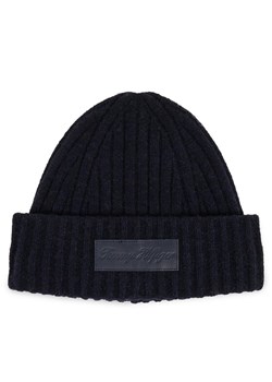 Czapka Tommy Hilfiger Twist AW0AW15325 Granatowy ze sklepu eobuwie.pl w kategorii Czapki zimowe damskie - zdjęcie 182062894