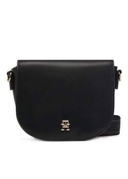Torebka Tommy Hilfiger Th Logotape Saddle Bag AW0AW17184 Czarny ze sklepu eobuwie.pl w kategorii Listonoszki - zdjęcie 182064382