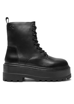 Trapery Calvin Klein Jeans Flatform YW0YW01535 Czarny ze sklepu eobuwie.pl w kategorii Botki - zdjęcie 182064942
