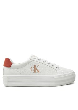 Sneakersy Calvin Klein Jeans Bold Vulc Flatf Low Lth Ml YW0YW01669 Biały ze sklepu eobuwie.pl w kategorii Buty sportowe damskie - zdjęcie 182065002
