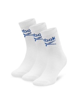 Zestaw 3 par wysokich skarpet unisex Reebok R0255-SS24 (3-pack) Biały ze sklepu eobuwie.pl w kategorii Skarpetki męskie - zdjęcie 182065222