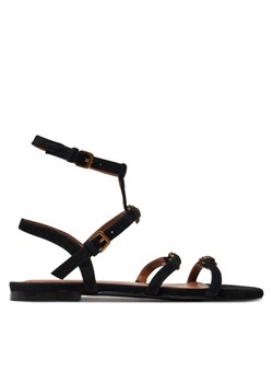 Sandały Kurt Geiger Hampton Flat Gladiator 2029600209 Czarny ze sklepu eobuwie.pl w kategorii Sandały damskie - zdjęcie 182065910