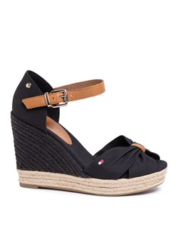 Espadryle Tommy Hilfiger Basic Opened Toe High Wedge FW0FW04784 Czarny ze sklepu eobuwie.pl w kategorii Sandały damskie - zdjęcie 182066731