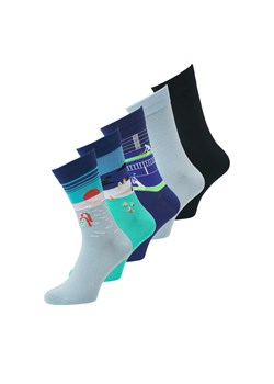 Zestaw 5 par wysokich skarpet męskich Jack&Jones Sunrise 12277377 Kolorowy ze sklepu eobuwie.pl w kategorii Skarpetki męskie - zdjęcie 182068243