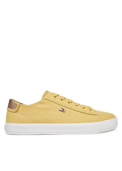 Tenisówki Tommy Hilfiger Vulc Canvas Lace Up Sneaker FW0FW08647 Żółty ze sklepu eobuwie.pl w kategorii Trampki damskie - zdjęcie 182071743