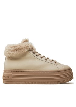 Botki Calvin Klein Jeans Bold Platf Low Laceup Mg YW0YW01590 Beżowy ze sklepu eobuwie.pl w kategorii Botki - zdjęcie 182072222