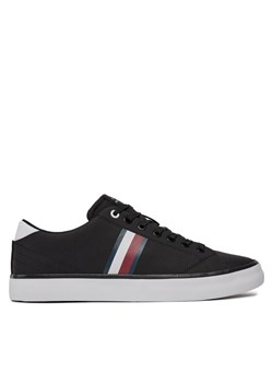 Sneakersy Tommy Hilfiger Th Hi Vulc Low Stripes Mesh FM0FM04946 Czarny ze sklepu eobuwie.pl w kategorii Półbuty męskie - zdjęcie 182074444