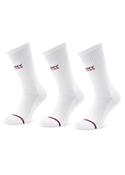 Zestaw 3 par wysokich skarpet unisex Tommy Jeans 701221224 Biały ze sklepu eobuwie.pl w kategorii Skarpetki męskie - zdjęcie 182077834