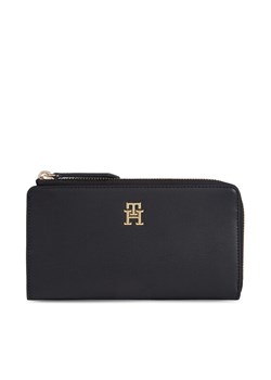 Duży Portfel Damski Tommy Hilfiger Th Feminine Large Slim Wallet AW0AW14890 Czarny ze sklepu eobuwie.pl w kategorii Portfele damskie - zdjęcie 182078102