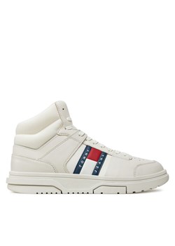 Sneakersy Tommy Jeans The Brooklyn Mix Mat Mid EM0EM01458 Biały ze sklepu eobuwie.pl w kategorii Buty sportowe damskie - zdjęcie 182079042