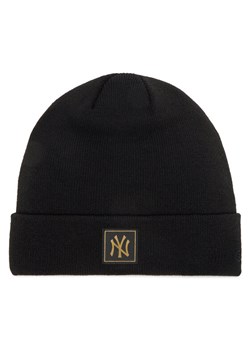 Czapka New Era New York Yankees Metallic Badge Black Cuff Knit Beanie 60424815 Czarny ze sklepu eobuwie.pl w kategorii Czapki zimowe męskie - zdjęcie 182079251