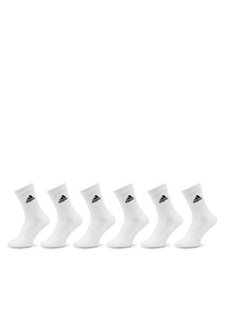 Skarpety wysokie unisex adidas Cushioned Sportswear Crew Socks 6 Pairs HT3453 Biały ze sklepu eobuwie.pl w kategorii Skarpetki damskie - zdjęcie 182079254
