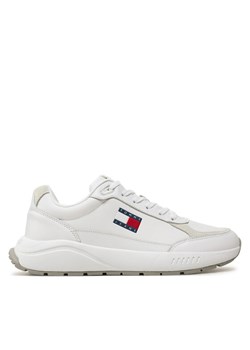 Sneakersy Tommy Jeans Tjm Runner Full Leather Ess EM0EM01445 Biały ze sklepu eobuwie.pl w kategorii Buty sportowe męskie - zdjęcie 182080242