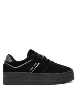 Sneakersy Tommy Jeans The Greenwich Flatform Elevated EN0EN02676 Czarny ze sklepu eobuwie.pl w kategorii Buty sportowe damskie - zdjęcie 182080913