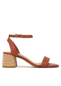 Espadryle Tommy Hilfiger Leather Ankle Strap Espad Sandal FW0FW08533 Brązowy ze sklepu eobuwie.pl w kategorii Espadryle damskie - zdjęcie 182081282