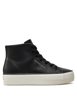 Sneakersy Calvin Klein Jeans Bold Vulc Flatf Mid Lth In YW0YW01634 Czarny ze sklepu eobuwie.pl w kategorii Buty sportowe damskie - zdjęcie 182081773