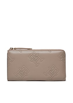 Duży Portfel Damski Tommy Hilfiger Th Refined Large Za Mono AW0AW15756 Szary ze sklepu eobuwie.pl w kategorii Portfele damskie - zdjęcie 182083120