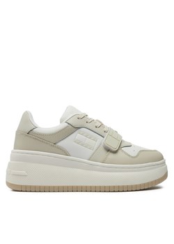 Sneakersy Tommy Jeans Tjw Retro Basket Flatform Velcro EN0EN02573 Écru ze sklepu eobuwie.pl w kategorii Buty sportowe damskie - zdjęcie 182083140