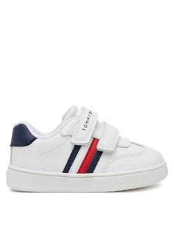 Sneakersy Tommy Hilfiger Stripes Low Cut Velcro Sneaker T1X9-33839-1355 M Biały ze sklepu eobuwie.pl w kategorii Buty sportowe dziecięce - zdjęcie 182083903