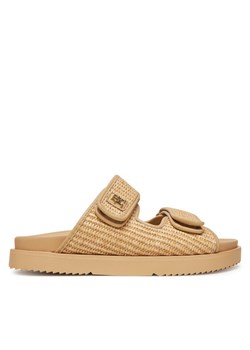 Klapki Tommy Hilfiger Double Strap Raffia FW0FW08940 Beżowy ze sklepu eobuwie.pl w kategorii Klapki damskie - zdjęcie 182086621