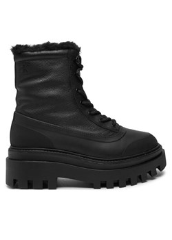 Trapery Calvin Klein Jeans Flatform Lace Up Boot Padded YW0YW01557 Czarny ze sklepu eobuwie.pl w kategorii Botki - zdjęcie 182087913