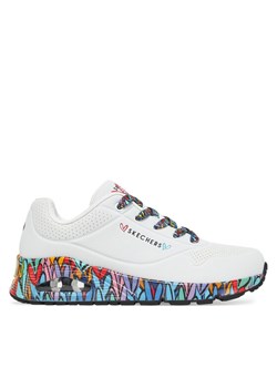 Sneakersy Skechers Skechers Uno - Ravaged Love 177918/WMLT Biały ze sklepu eobuwie.pl w kategorii Buty sportowe damskie - zdjęcie 182088363