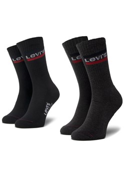 Zestaw 2 par wysokich skarpet unisex Levi's® 37157-0153 Czarny ze sklepu eobuwie.pl w kategorii Skarpetki męskie - zdjęcie 182089553